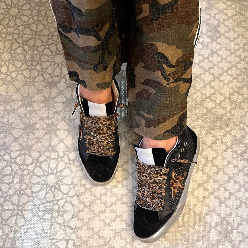GOLDEN GOOSE Midstar LEOPARD Star METALLIC Sole Sneakers 7/37
